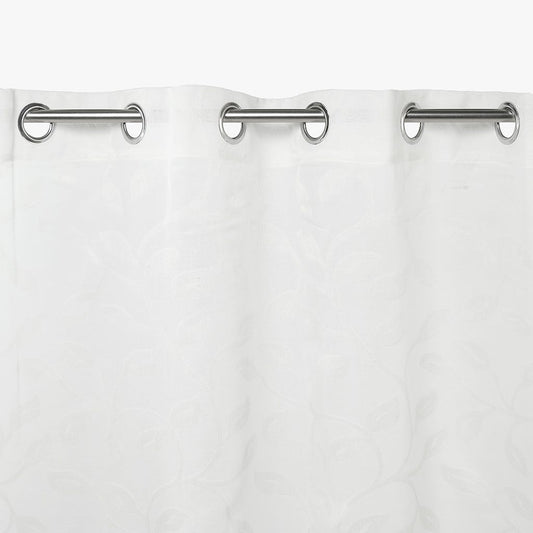 Cortinado Transparente Folhas Branco LEAF - Gato Preto