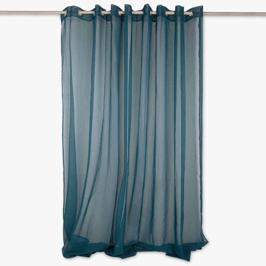 Cortinado Transparente Turquesa Escuro 4EVERYDAY - Gato Preto