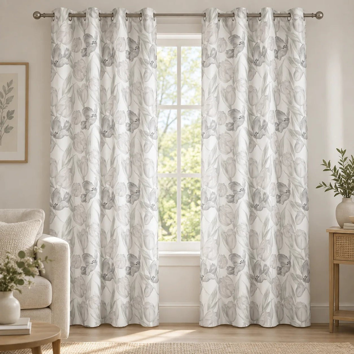 Cortinado Tulipas 140x260 FLOREA - Gato Preto