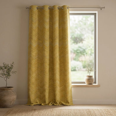 Cortinado Zig Zag Mostarda 140x270 HERITAGE - Gato Preto