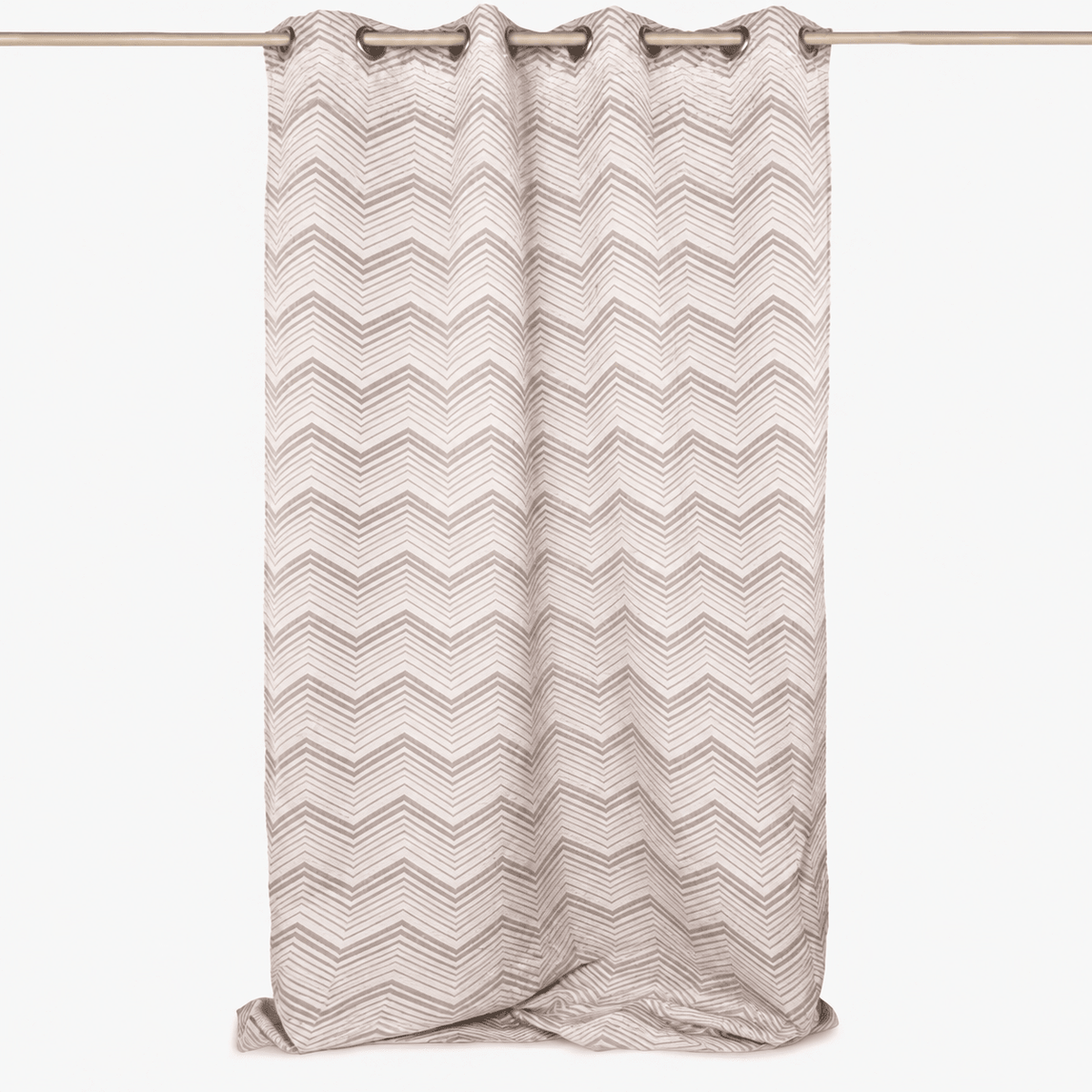 Cortinado ZigZag Branco 140x270 HERITAGE - Gato Preto
