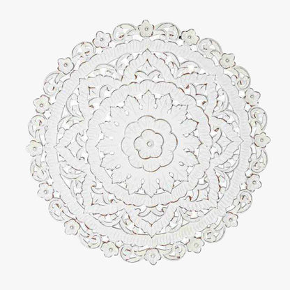 Decoração de Parece Redonda Branco Decapé MANDALA - Gato Preto