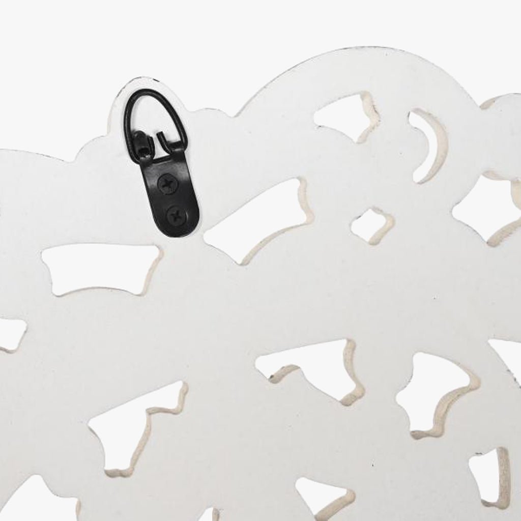 Decoração de Parece Redonda Branco Decapé MANDALA - Gato Preto