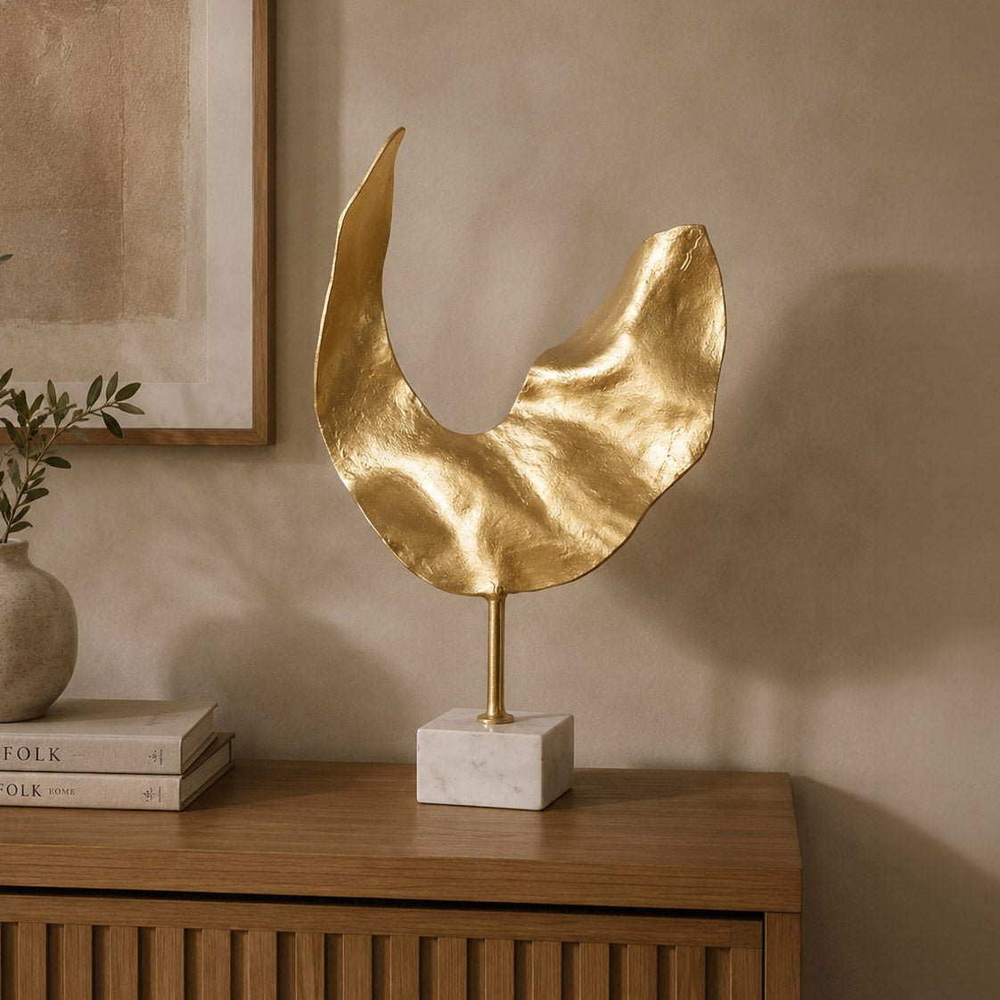 Decoração Folha Dourada GOLD FLORA - Gato Preto