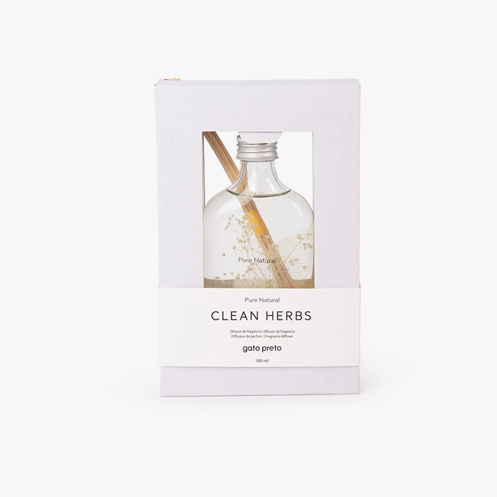 Difusor de Fragrância Clean Herbs 180ml PURE NATURAL - Gato Preto