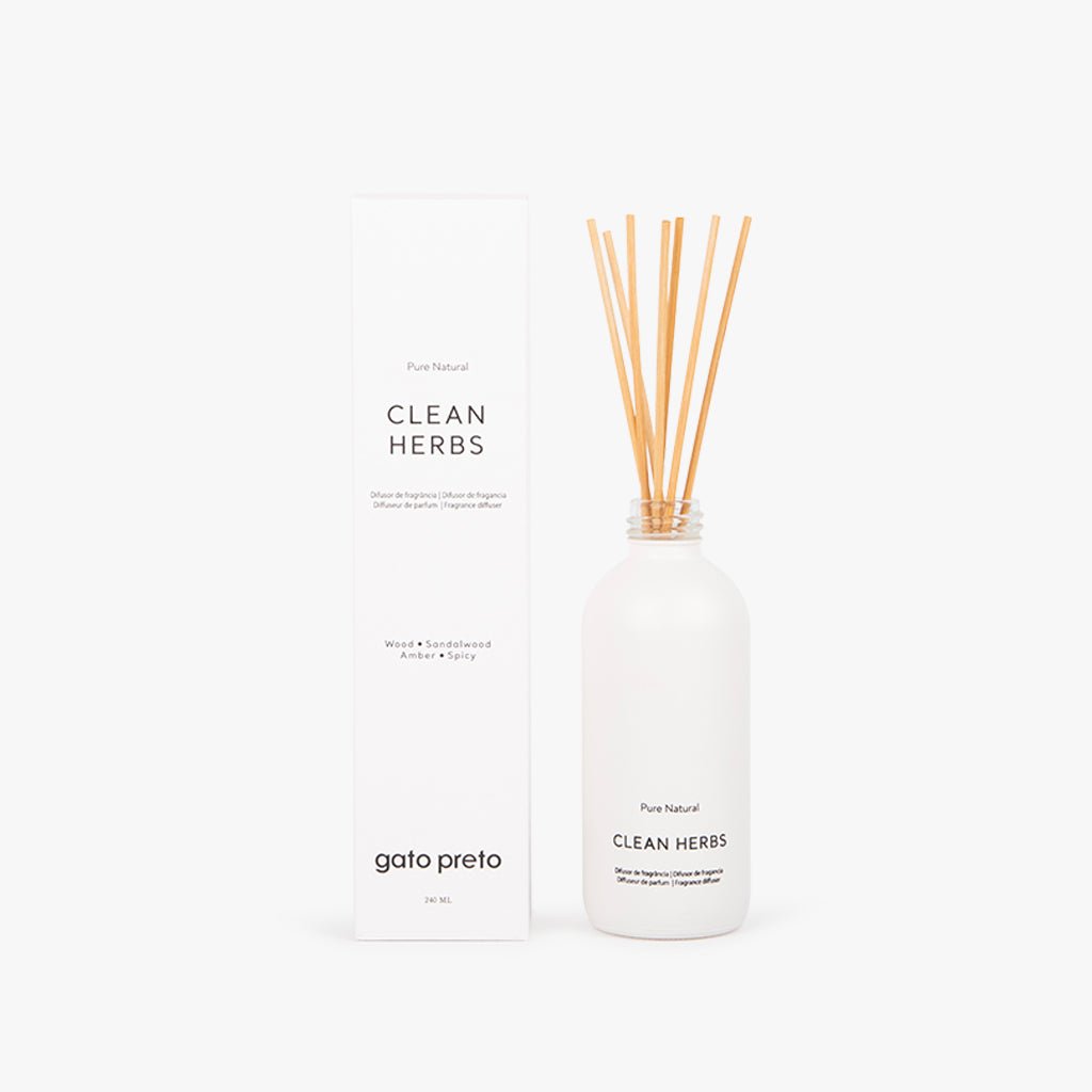 Difusor de Fragrância Clean Herbs 240ml PURE NATURAL - Gato Preto