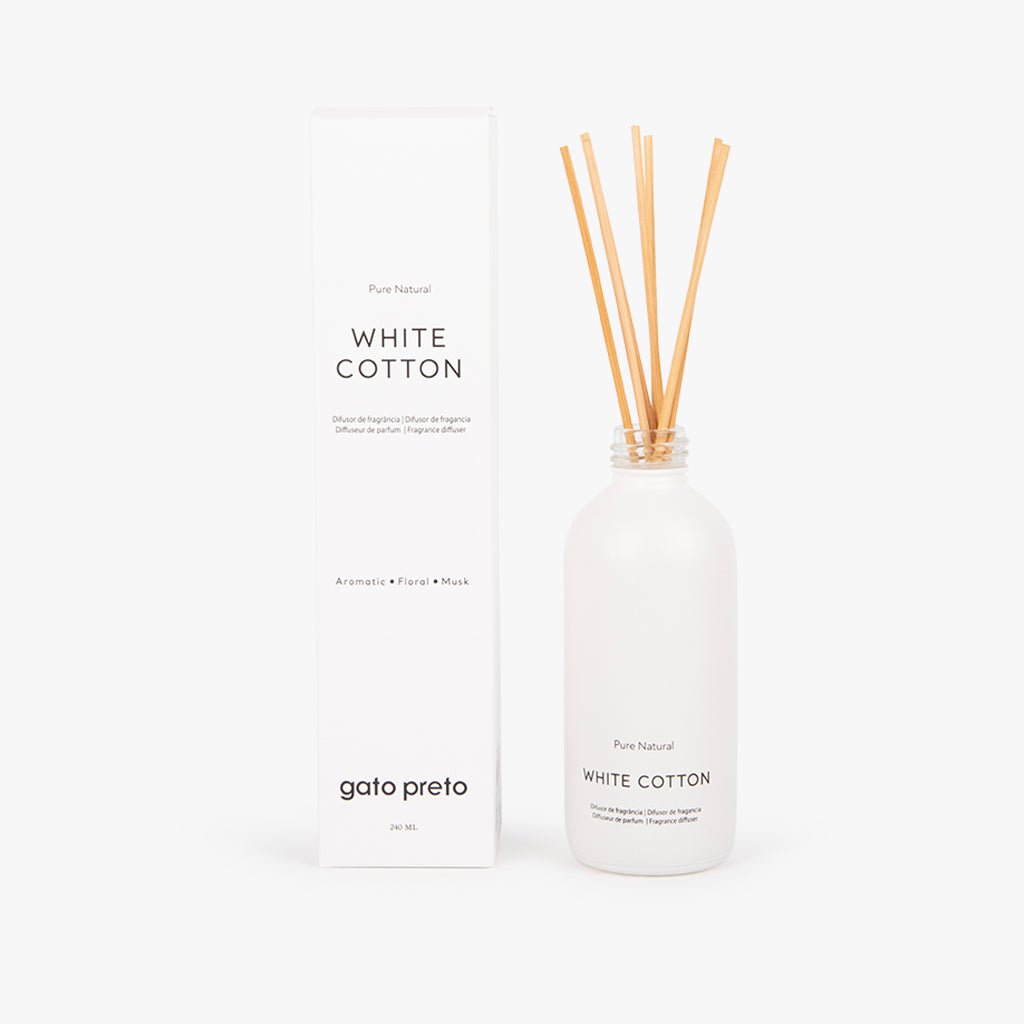 Difusor de Fragrância White Cotton 240ml PURE NATURAL - Gato Preto