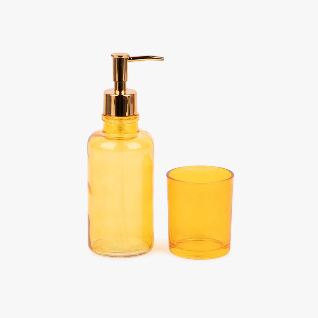 Doseador Vidro Amarelo 390Ml - Gato Preto