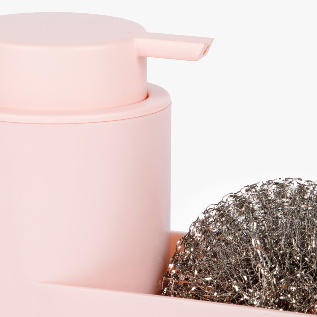 Dosedor de Detergente com Esfregão Rosa SUMMER PASTELS - Gato Preto