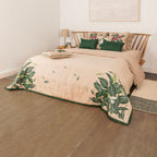 Edredão para Cama Linho e Algodão com Folhas GREEN SENSE - Gato Preto