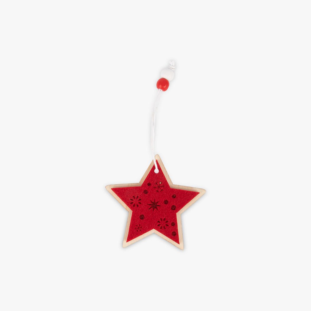 Enfeite de Natal com Estrela Vermelho KITSCH - Gato Preto