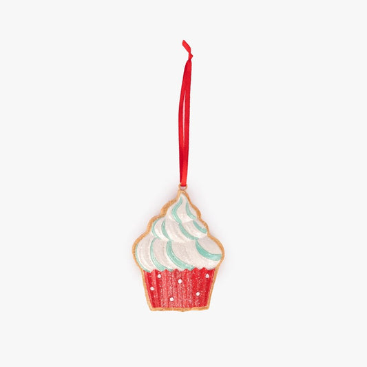 Enfeite de Natal de Bolacha Cupcake COZY - Gato Preto