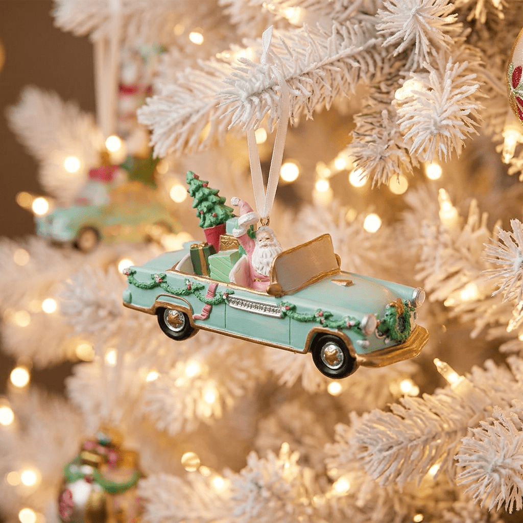 Enfeite de Natal de Carro Azul KITSCH - Gato Preto