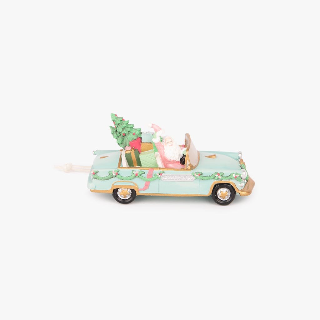 Enfeite de Natal de Carro Azul KITSCH - Gato Preto