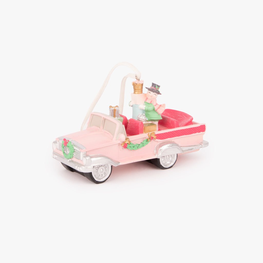 Enfeite de Natal de Carro Rosa KITSCH - Gato Preto