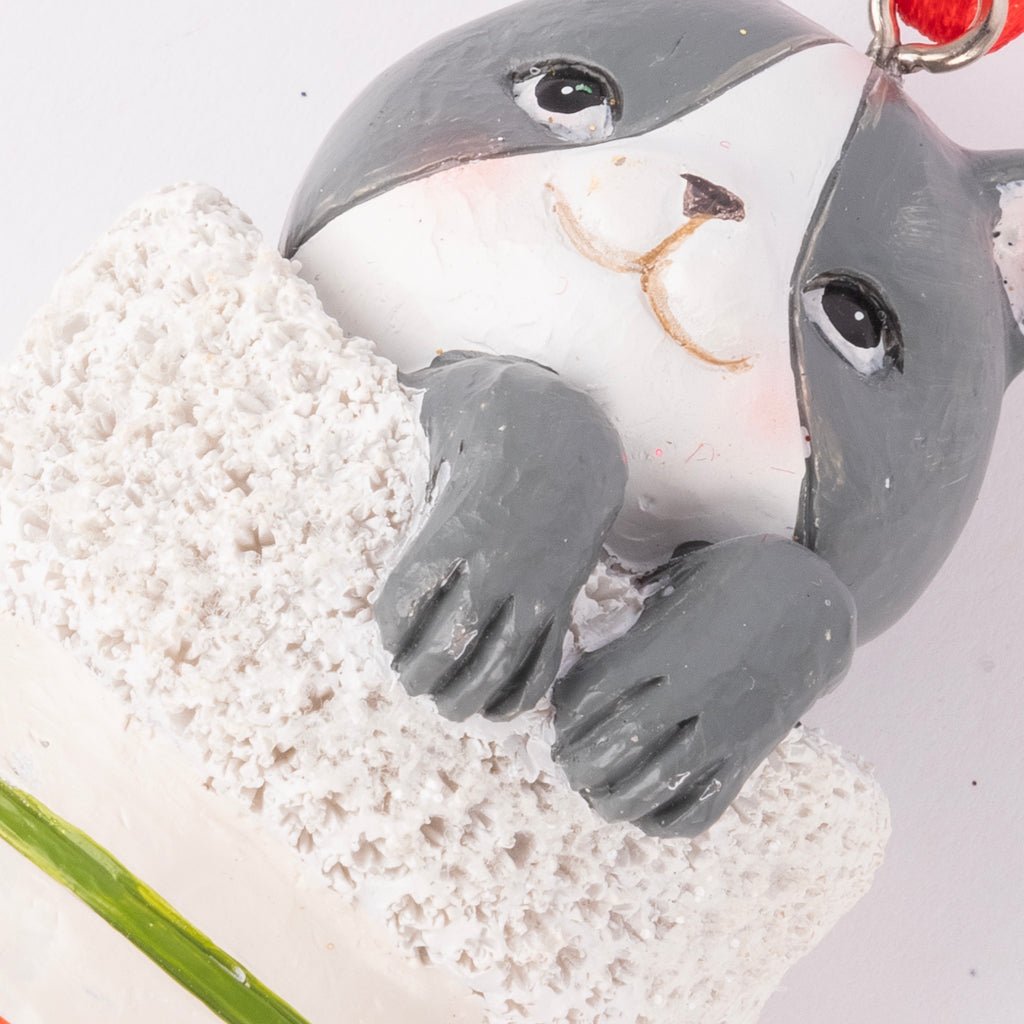 Enfeite de Natal de Gato e Meia de Riscas COZY - Gato Preto