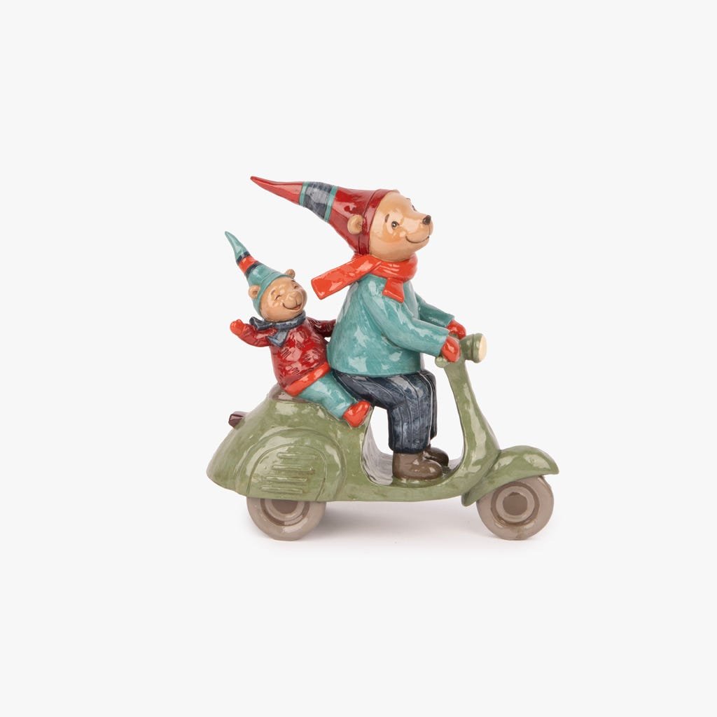 Enfeite de Natal de Ursos em Scooter COZY - Gato Preto