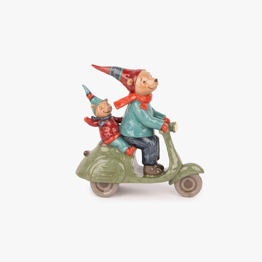 Enfeite de Natal de Ursos em Scooter COZY - Gato Preto