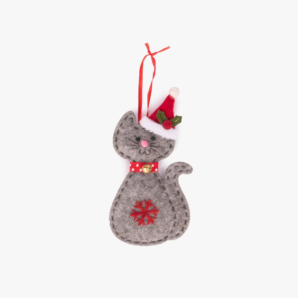 Enfeite de Natal Gato Cinzento COZY - Gato Preto