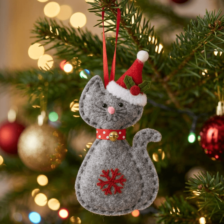 Enfeite de Natal Gato Cinzento COZY - Gato Preto