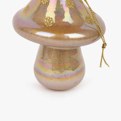 Enfeite de Vidro de Cogumelo Dourado COZY - Gato Preto