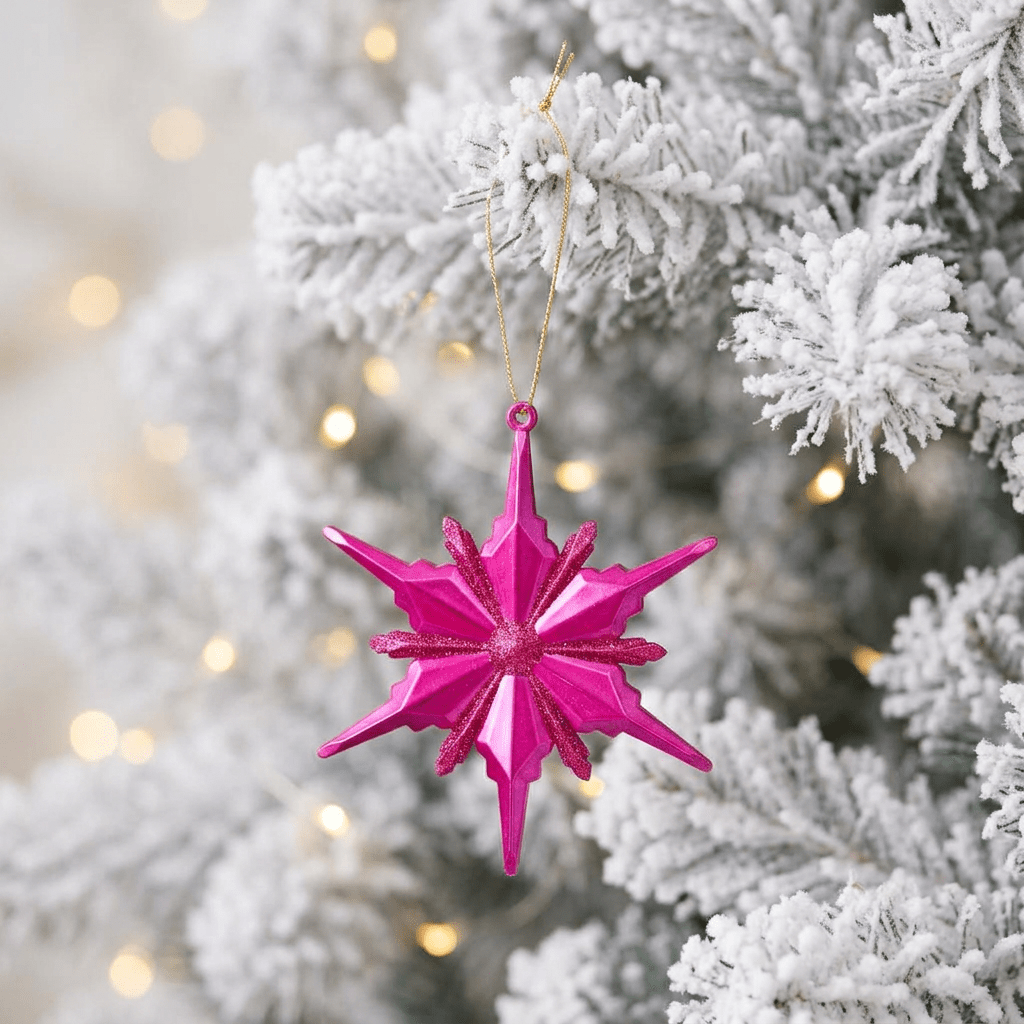 Enfeite Estrela Rosa NEW BRIGHT - Gato Preto