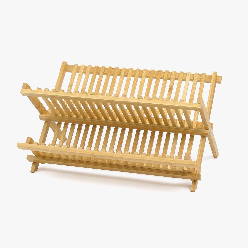 Escorredor de Louça Dobrável BAMBU - Gato Preto