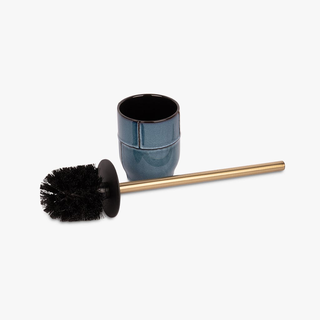 Escova Wc de Cerâmica Azul IOS - Gato Preto