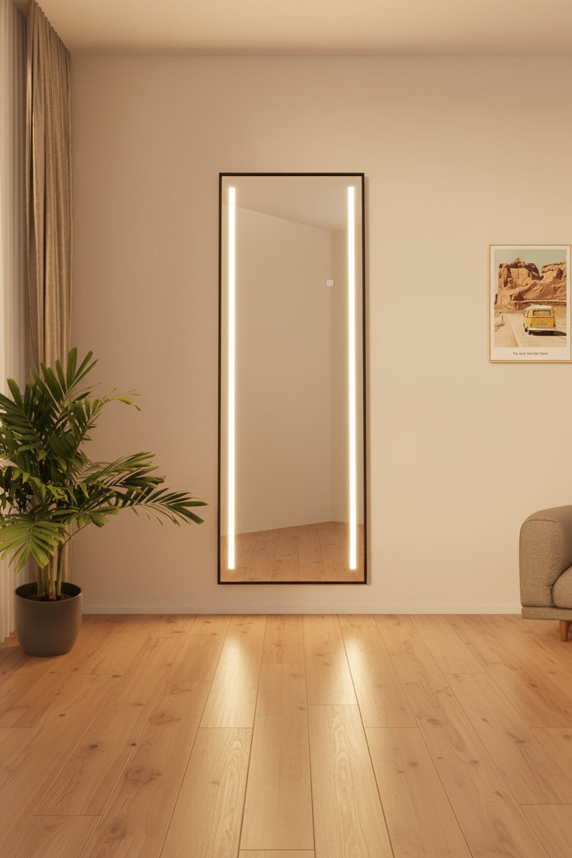 Espelho Chao Pt LED 60X165 STILO - Gato Preto