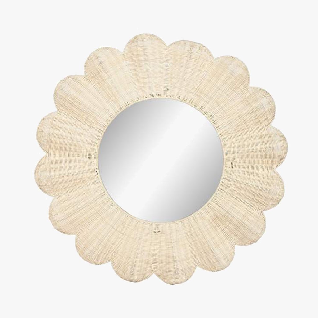 Espelho Flor Rattan D91 SOLEA - Gato Preto