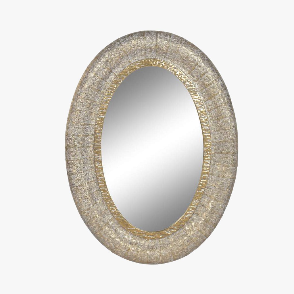 Espelho Oval Metal Dr 78x106 AUREA - Gato Preto