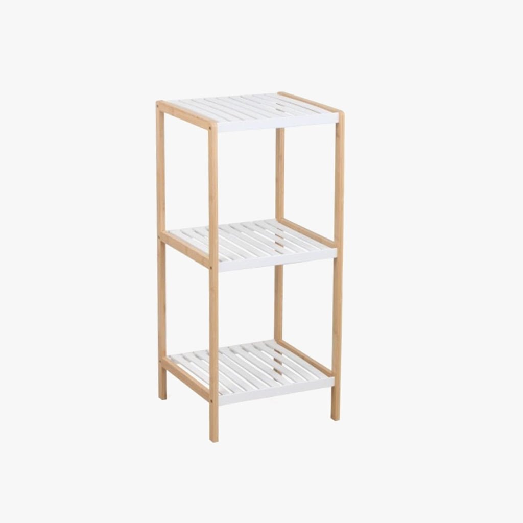 Estante 3 Níveis de Metal e Bambu 35x35x79 CLEAR - Gato Preto