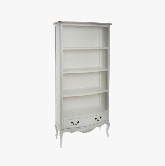 Estante Branca Clássica com três prateleiras e uma gaveta VERSAILLES - Gato Preto
