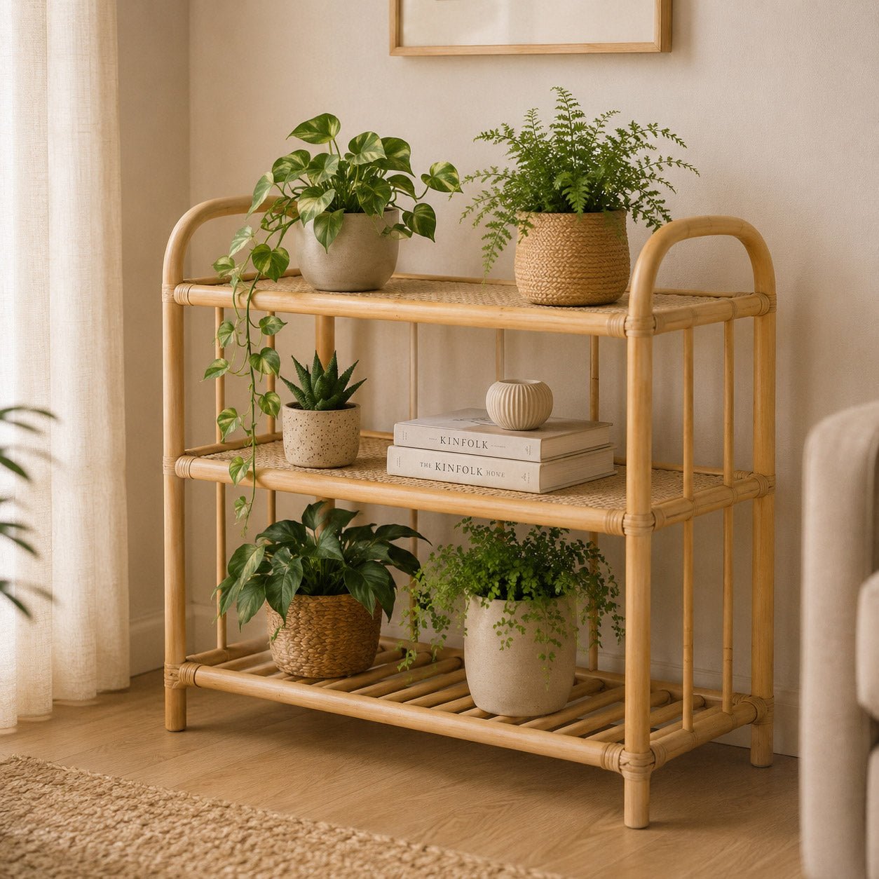 Estante Rattan Natural PARATY - Gato Preto