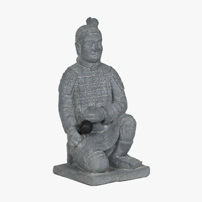 Estátua Guerreiro Zen Decorativa 78 cm - Gato Preto