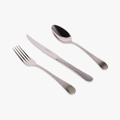 Faqueiro de 12 peças em Aço Inox Prateado GROOVY - Gato Preto