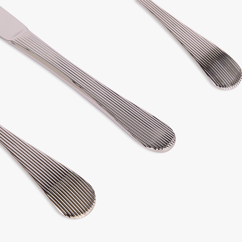 Faqueiro de 12 peças em Aço Inox Prateado GROOVY - Gato Preto