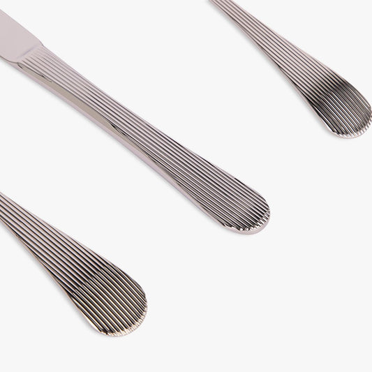 Faqueiro de 12 peças em Aço Inox Prateado GROOVY - Gato Preto