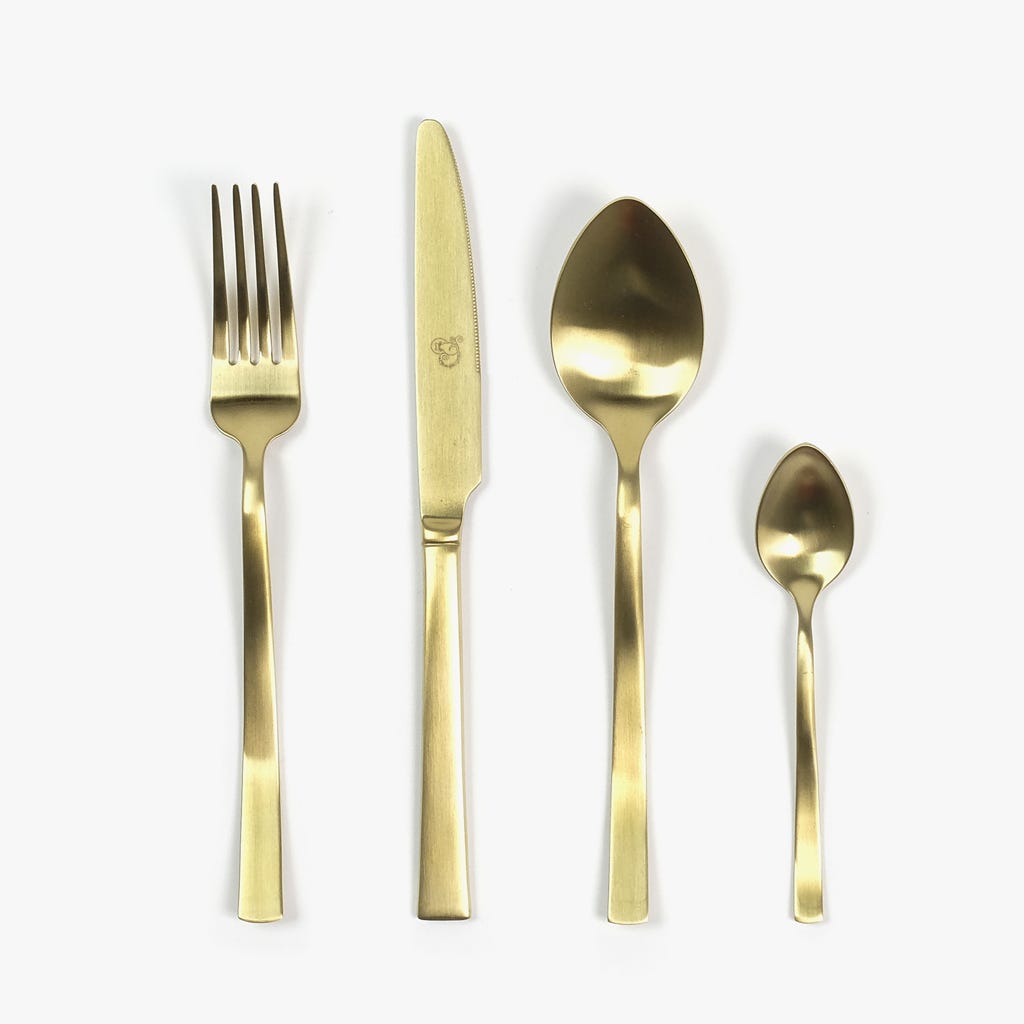 Faqueiro de 36 Peças Dourado HOTEL - Gato Preto