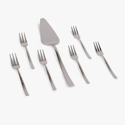 Faqueiro de 7 Peças Bolo Prateado HOTEL - Gato Preto