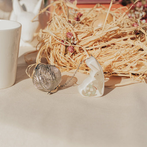 Filtro de Chá com Coelho de cerâmica - Gato Preto