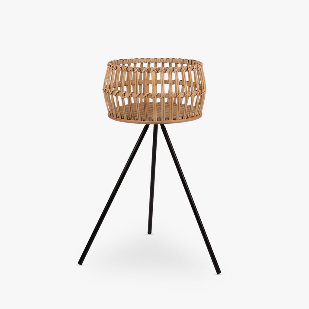 Floreira de Bambu Grande TARIM - Gato Preto