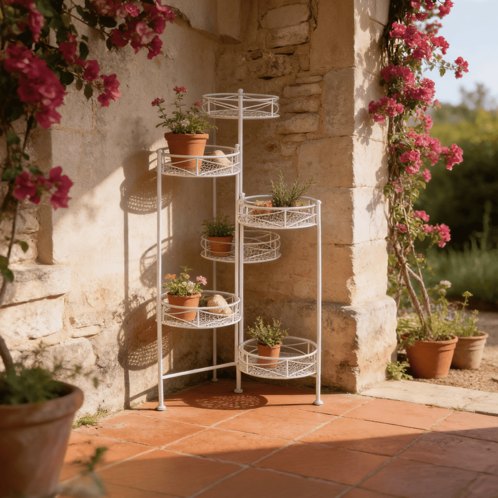 Floreira de Ferro com 6 níveis branca REVIVAL - Gato Preto