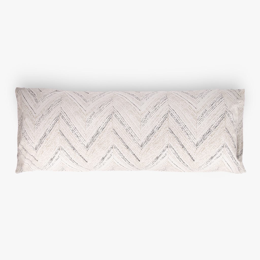 Fronha Almofada Dormir ZigZag Preto e Bege 45x155 CALENDULA - Gato Preto