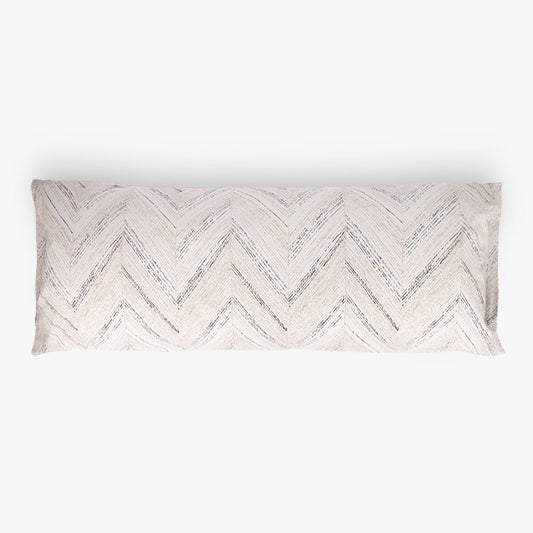 Fronha Almofada Dormir ZigZag Preto e Bege 45x155 CALENDULA - Gato Preto