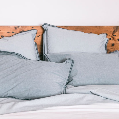 Fronha de algodão riscas azul 45x90cm GRÀCIA - Gato Preto