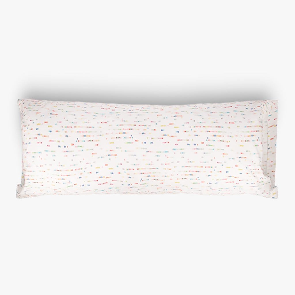 Fronha para Almofada de Dormir Branco e Multicolor 45x155 ZALEIA - Gato Preto