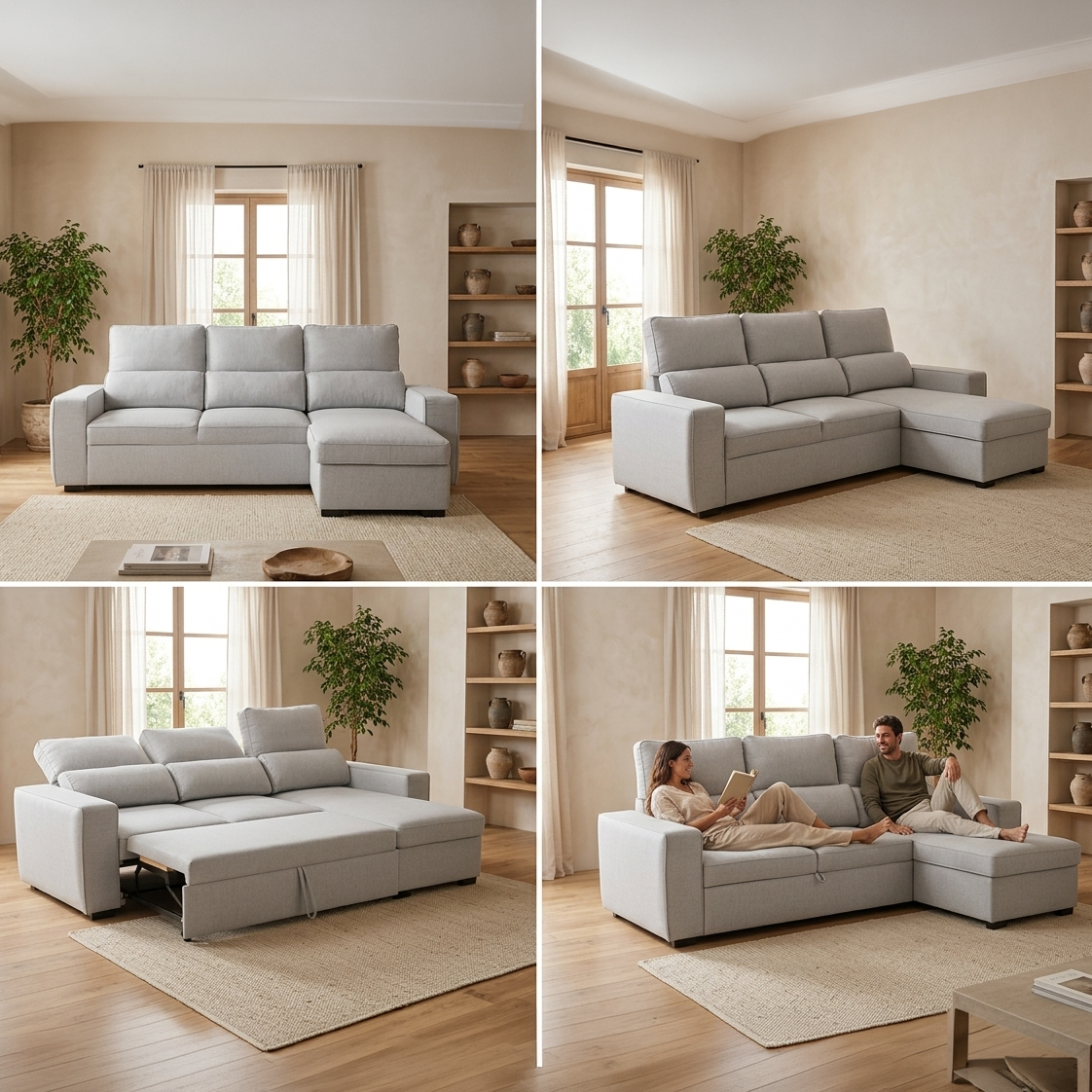 Sofá cama con chaise longue SANDLER