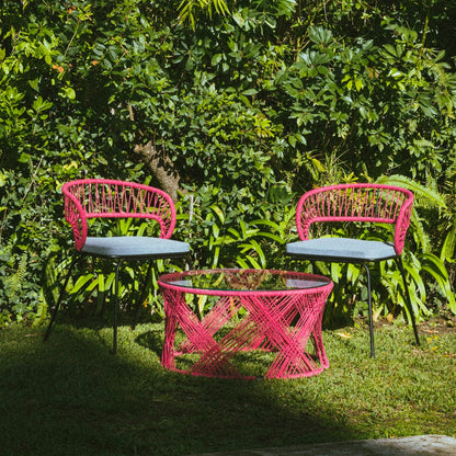 Cadeira braços rosa 56x58x80cm PANTAI