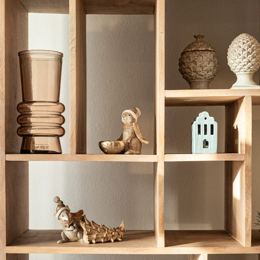 Ecureuil avec bol beige 12cm NEW BRIGHT